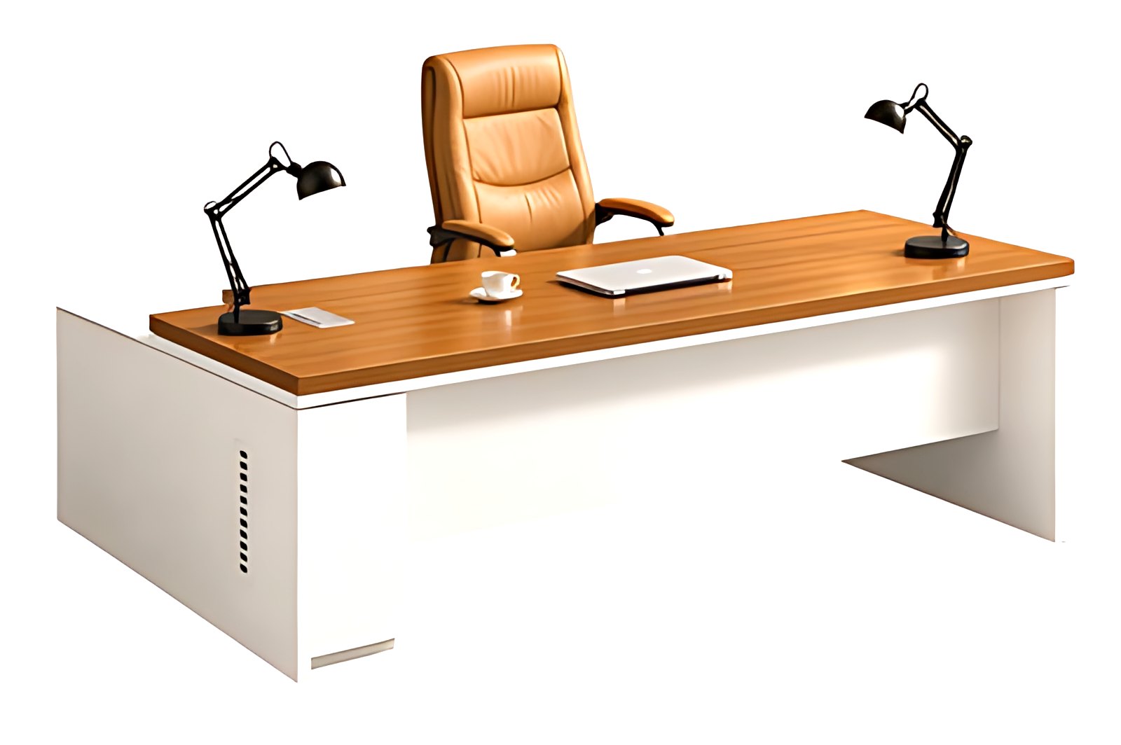 Luxe White Panel Executive Desk MK-129 by ModularKart