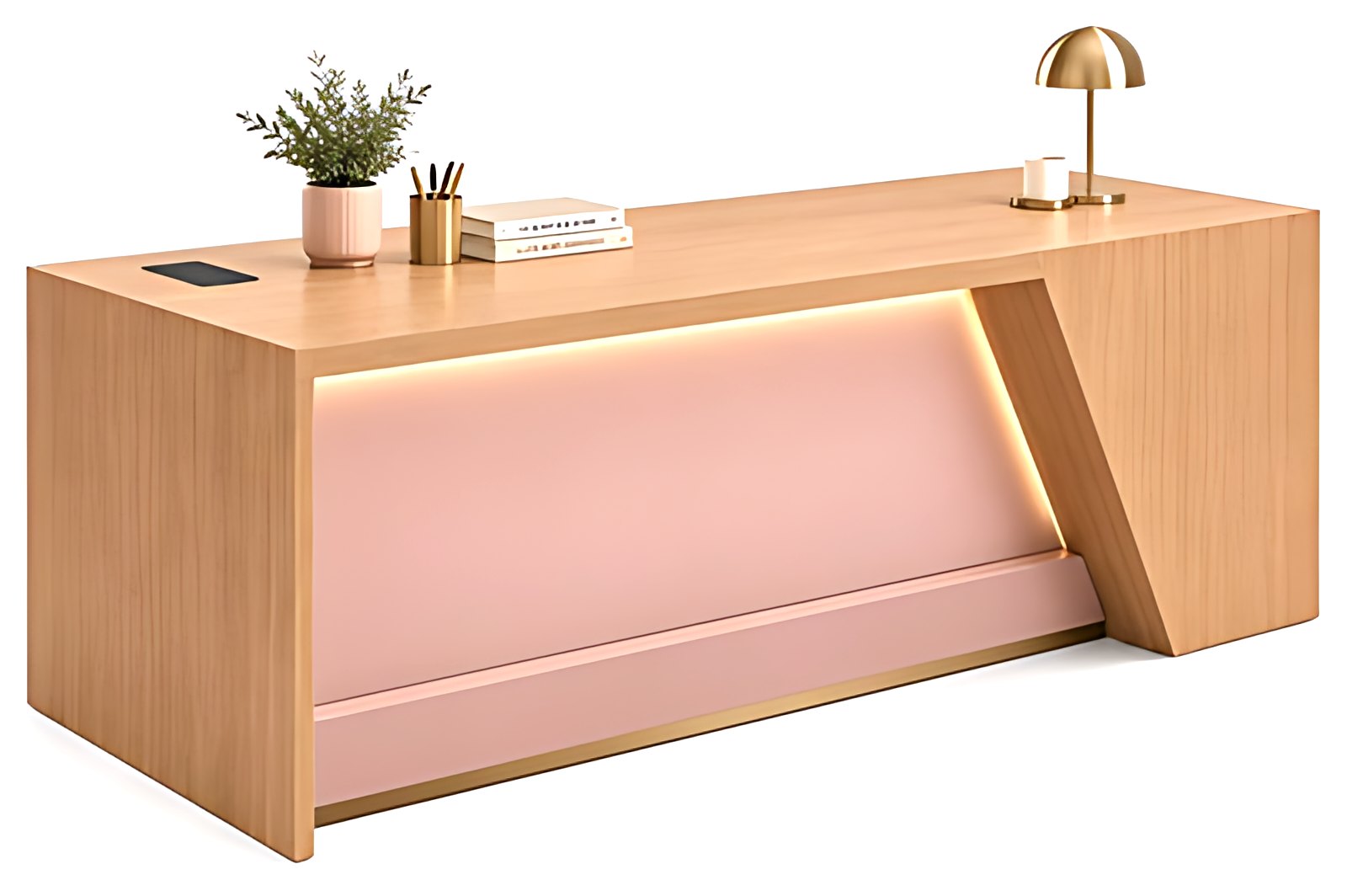 Rose Pink Wave Executive Desk MK-172 by ModularKart