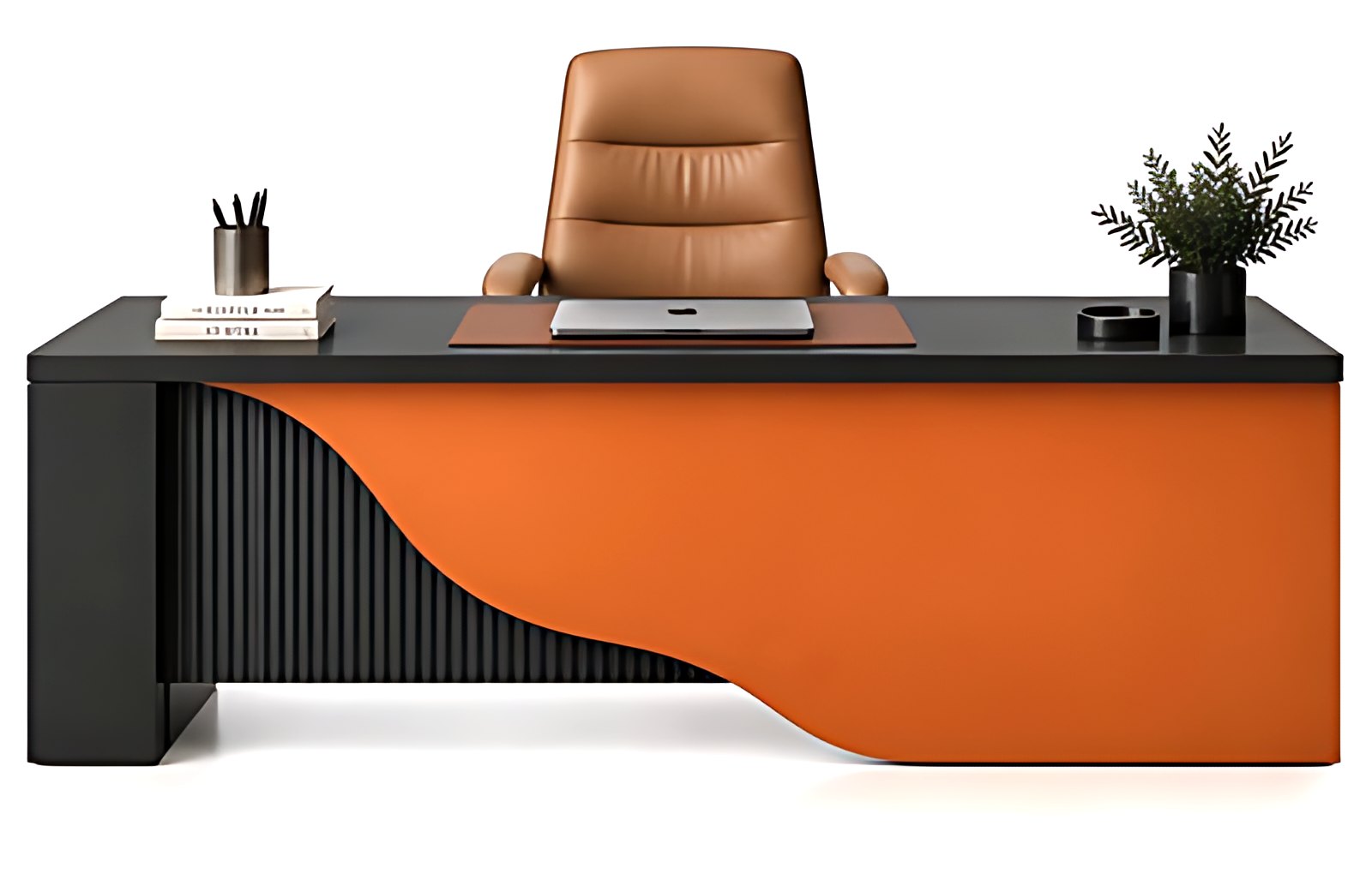 Black & Orange Executive Desk MK-180 by ModularKart