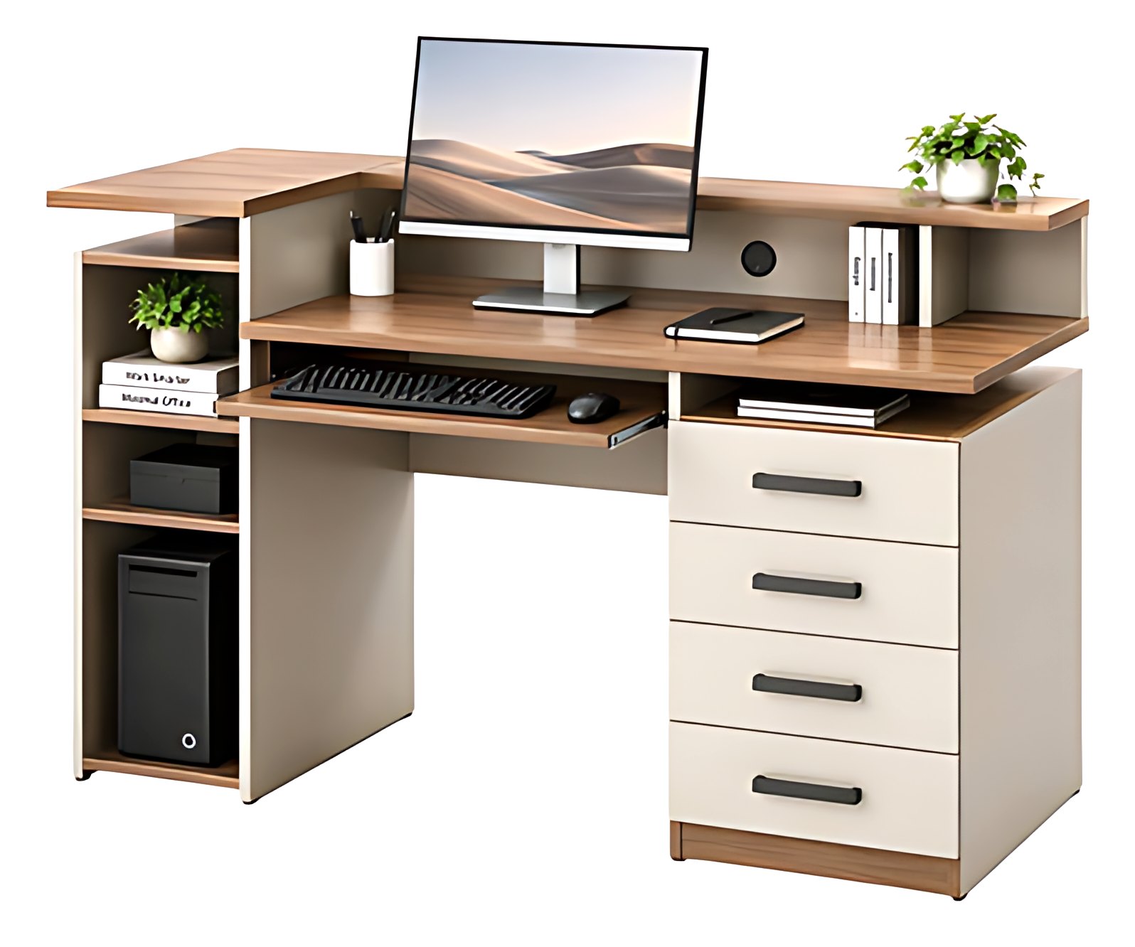 Computer Workstation with Hutch MK-OT-107 by ModularKart
