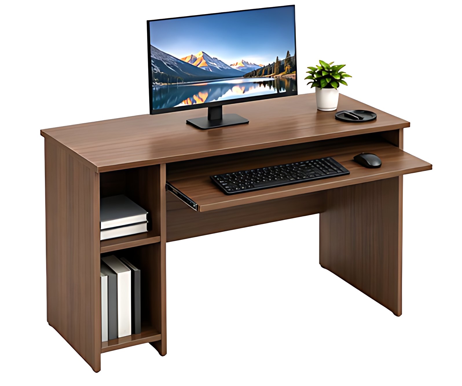 Walnut Computer Table MK-OT-109 by ModularKart