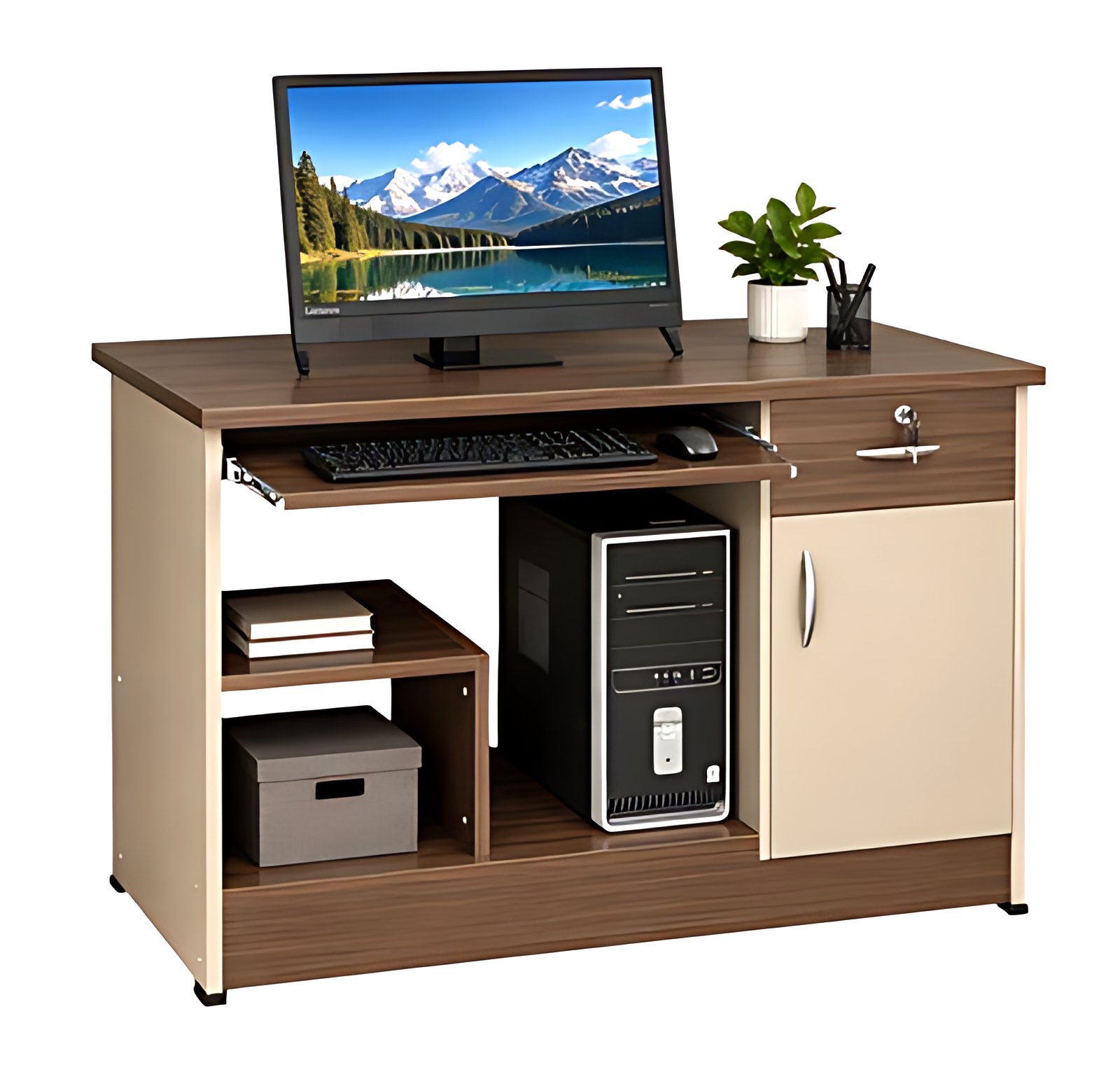 Computer Desk with Cabinet MK-OT-119 by ModularKart
