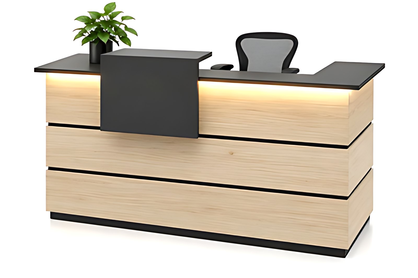 Tiered Oak Reception Desk MK-RC-105 by ModularKart
