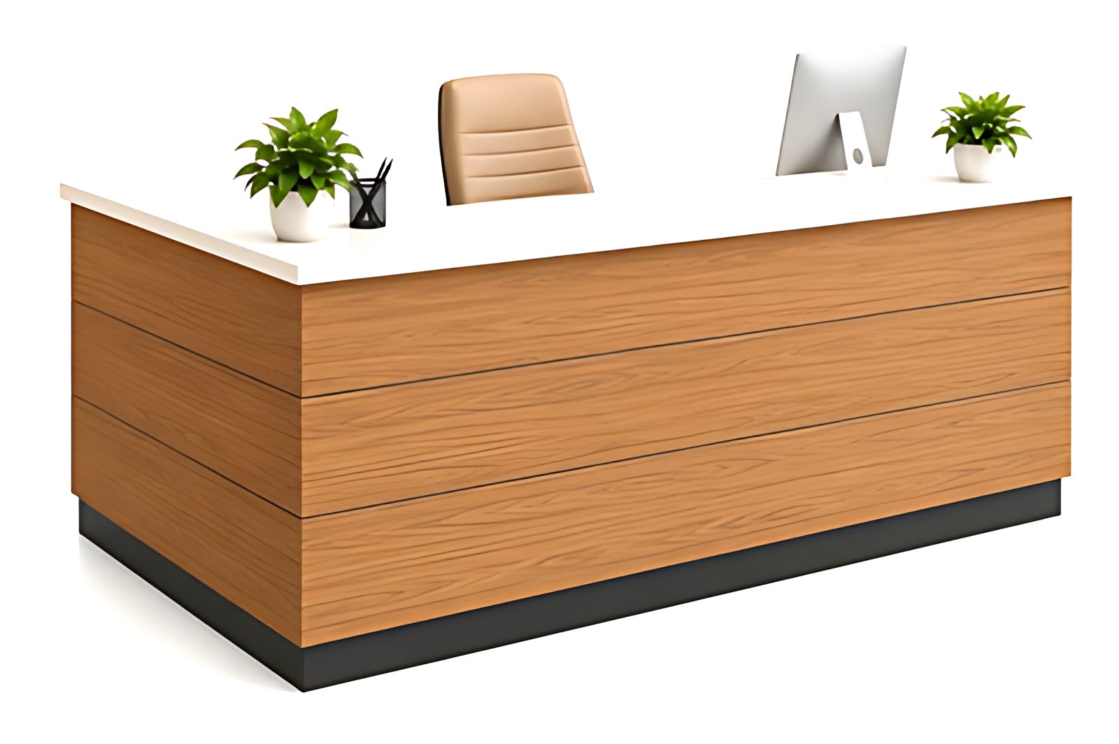 Teak Band Reception Desk MK-RC-110 by ModularKart
