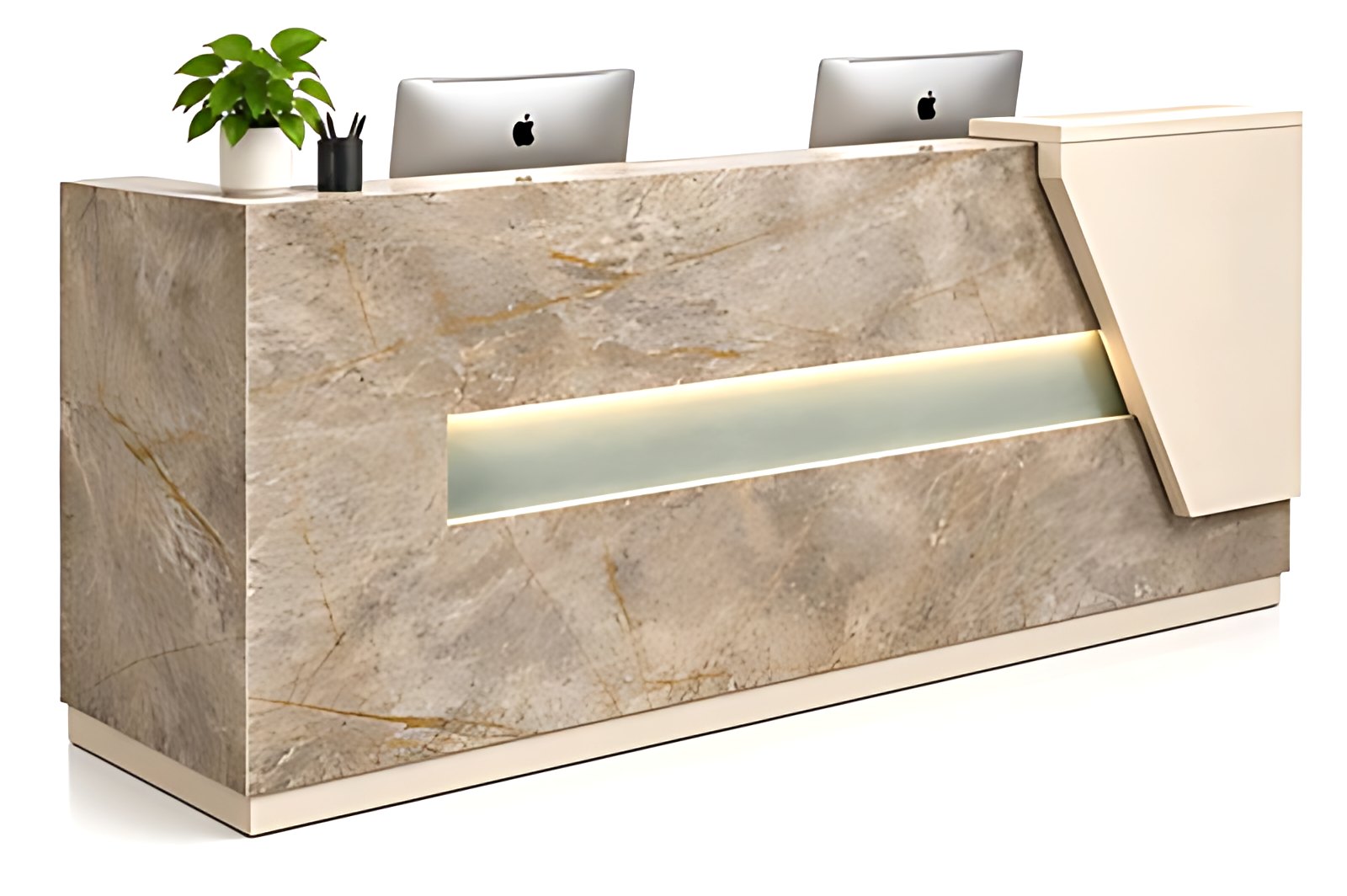 Stone Finish Reception Desk MK-RC-111 by ModularKart
