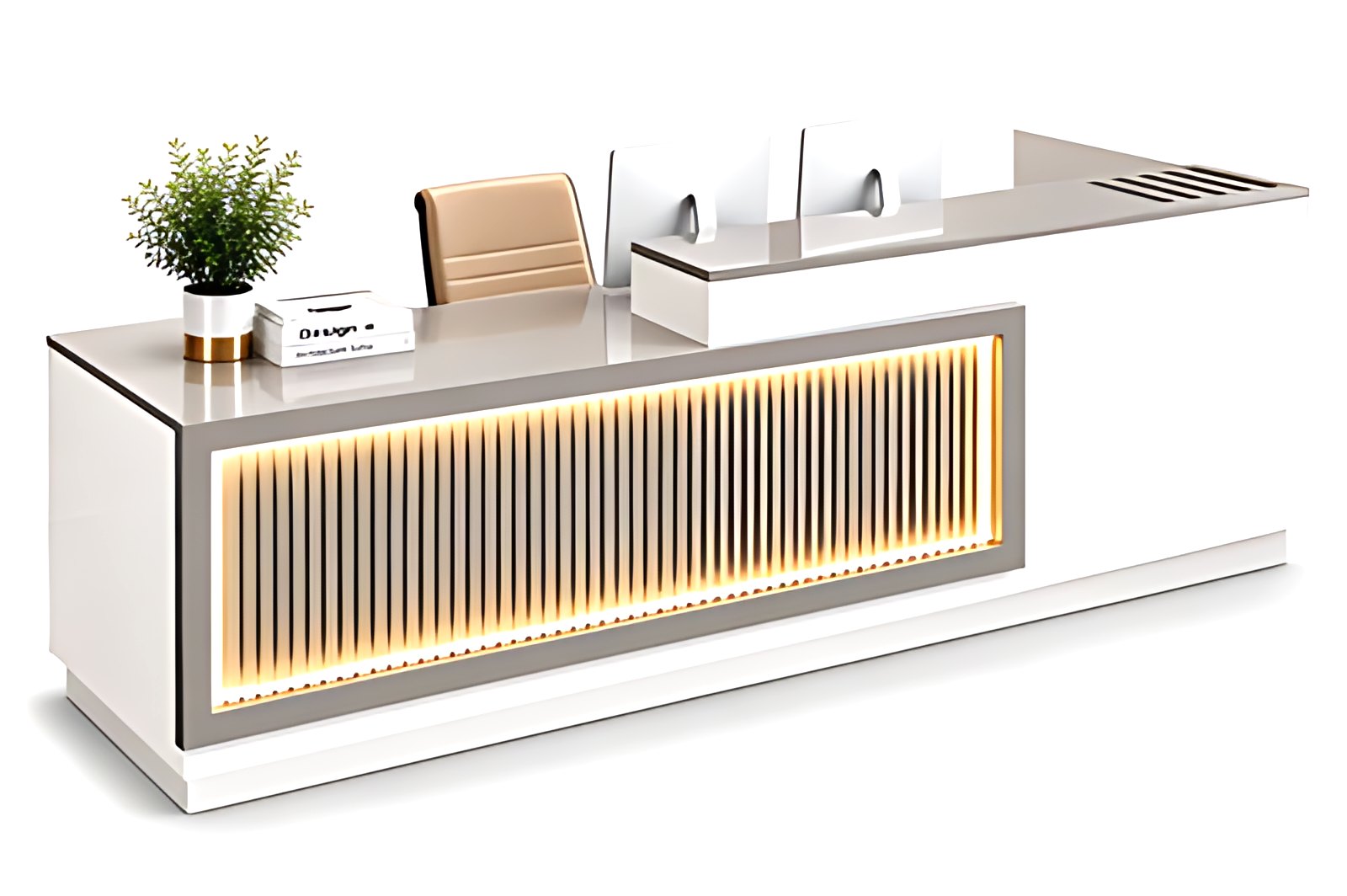 Fluted Glow Reception Desk MK-RC-113 by ModularKart