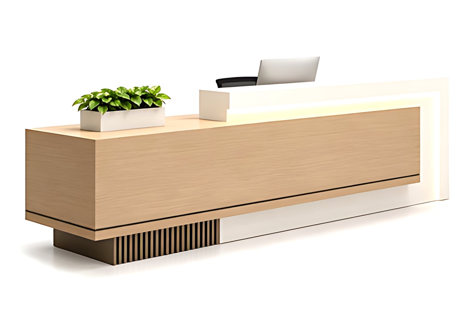 Floating Oak Reception Desk MK-RC-119 by ModularKart