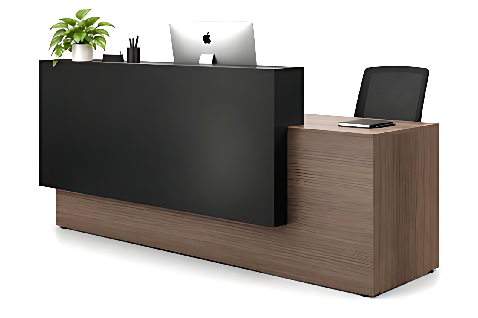 Black Gloss Reception Desk MK-RC-120 by ModularKart