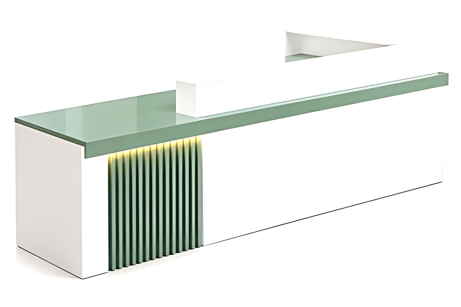 Green Glass Reception Desk MK-RC-125 by ModularKart