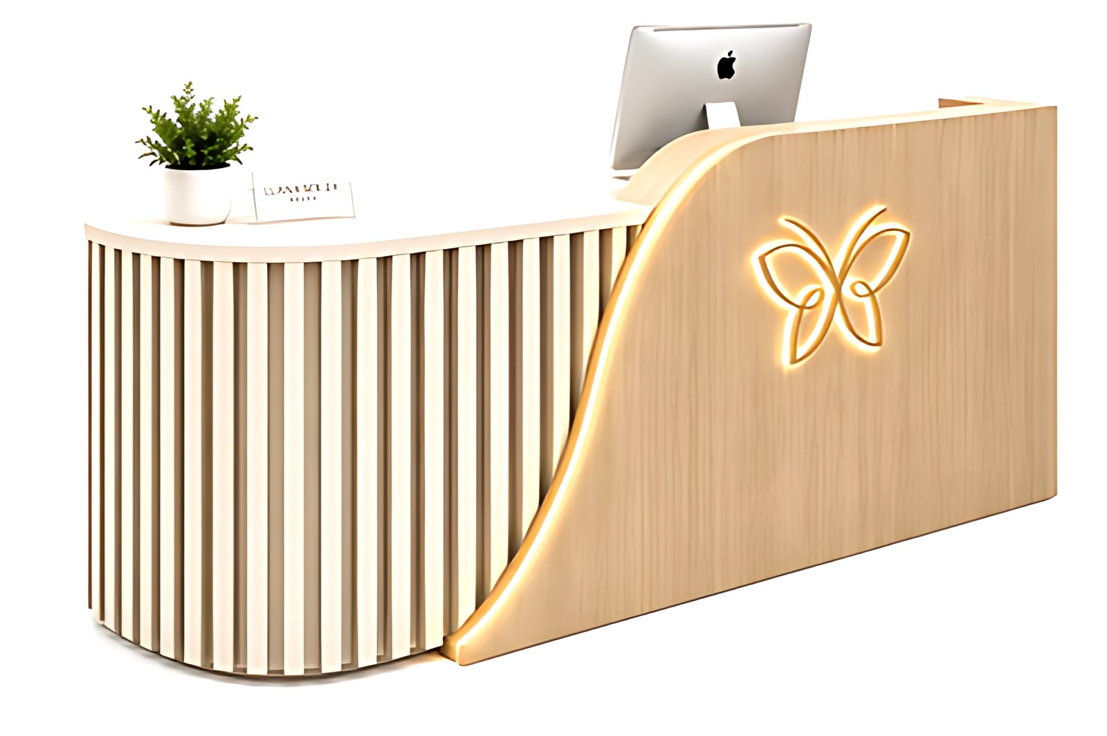 Curved Flute Reception Desk MK-RC-129 by ModularKart