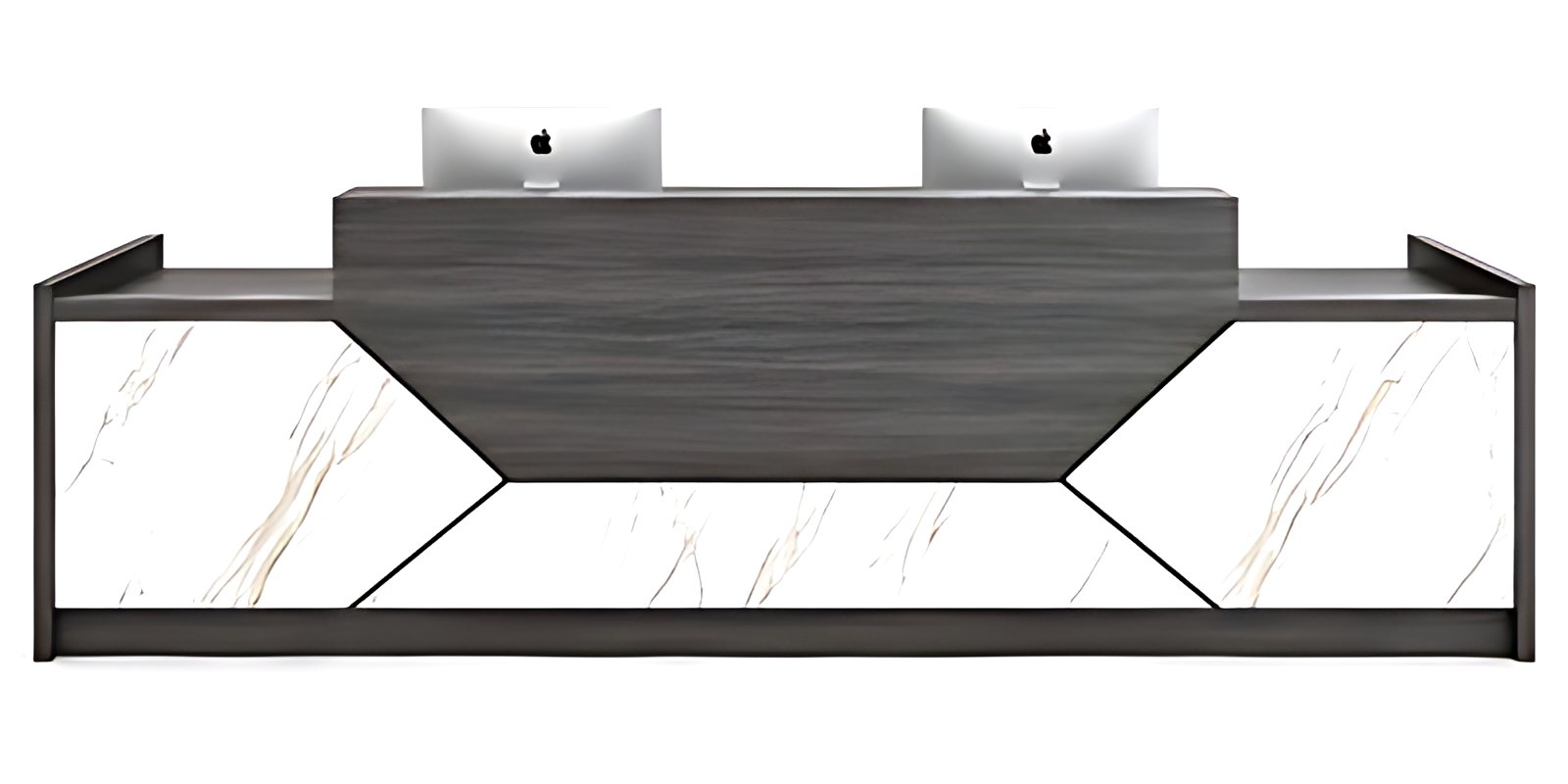 Marble Geometric Reception Desk MK-RC-134 by ModularKart