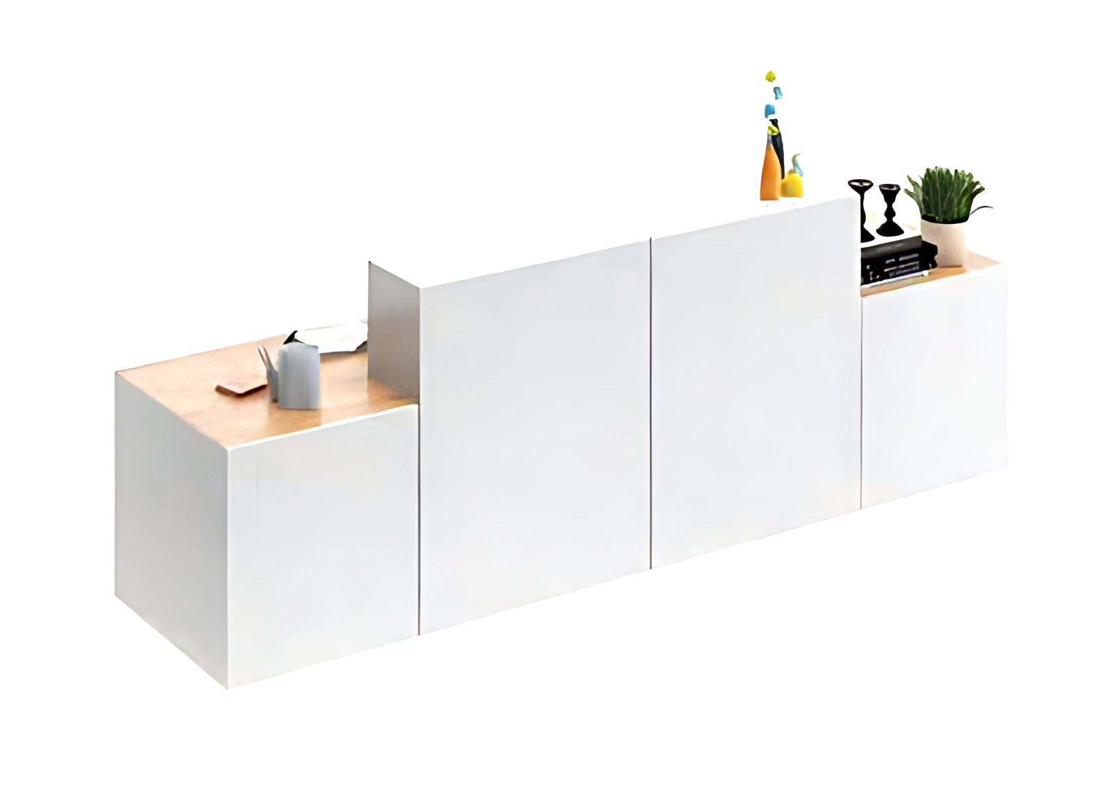 Grey Block Reception Desk MK-RC-203 by ModularKart