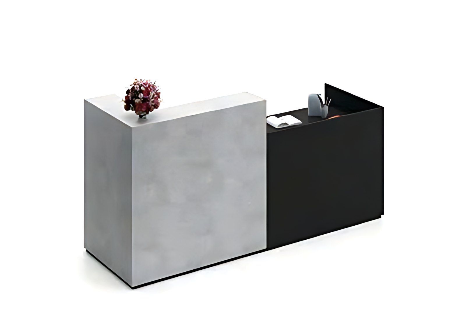 Stone Grey Reception Desk MK-RC-204 by ModularKart