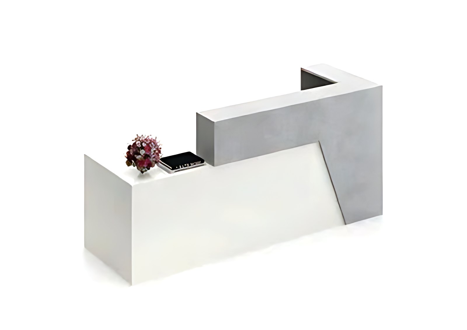 White Concrete Reception Desk MK-RC-210 by ModularKart