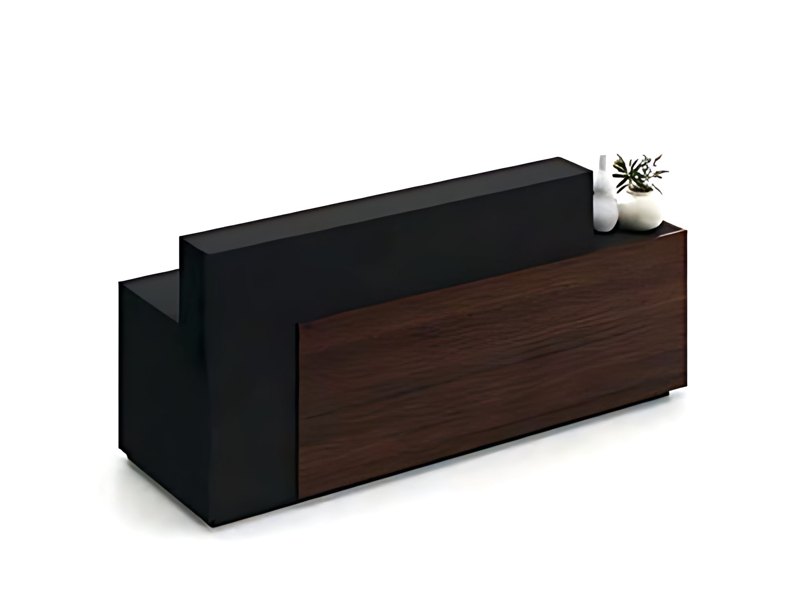 Black Walnut Reception Desk MK-RC-213 by ModularKart