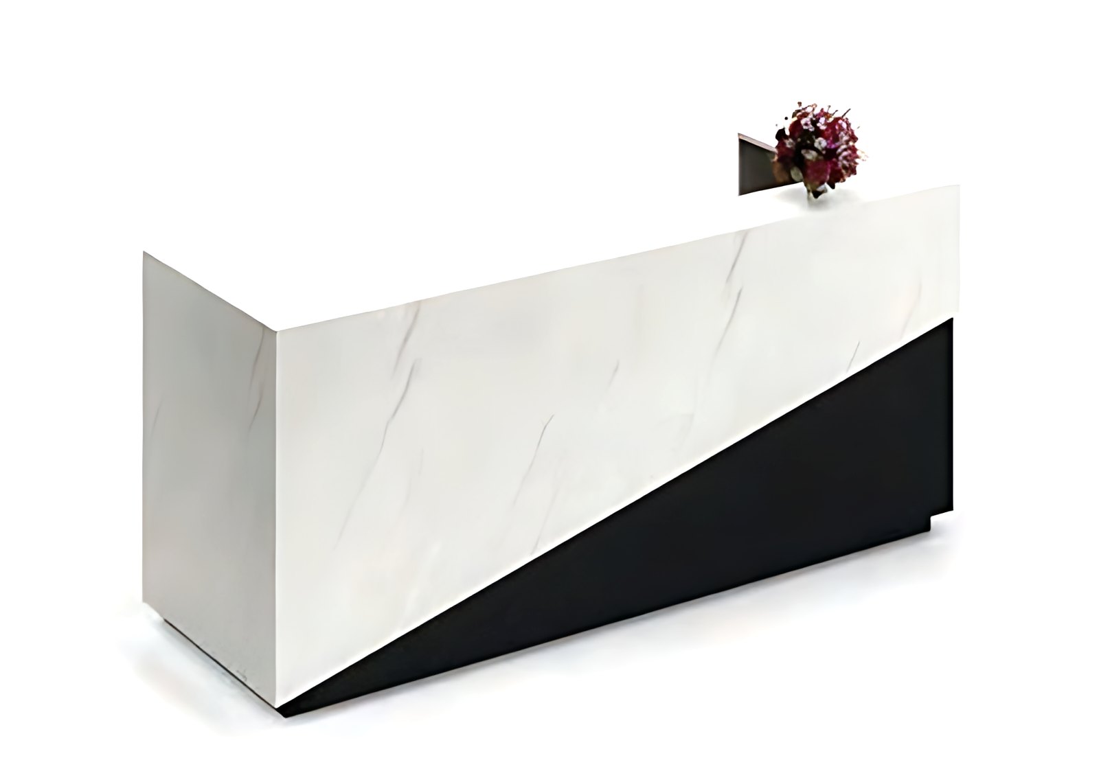 White Marble Wedge Reception Desk MK-RC-214 by ModularKart
