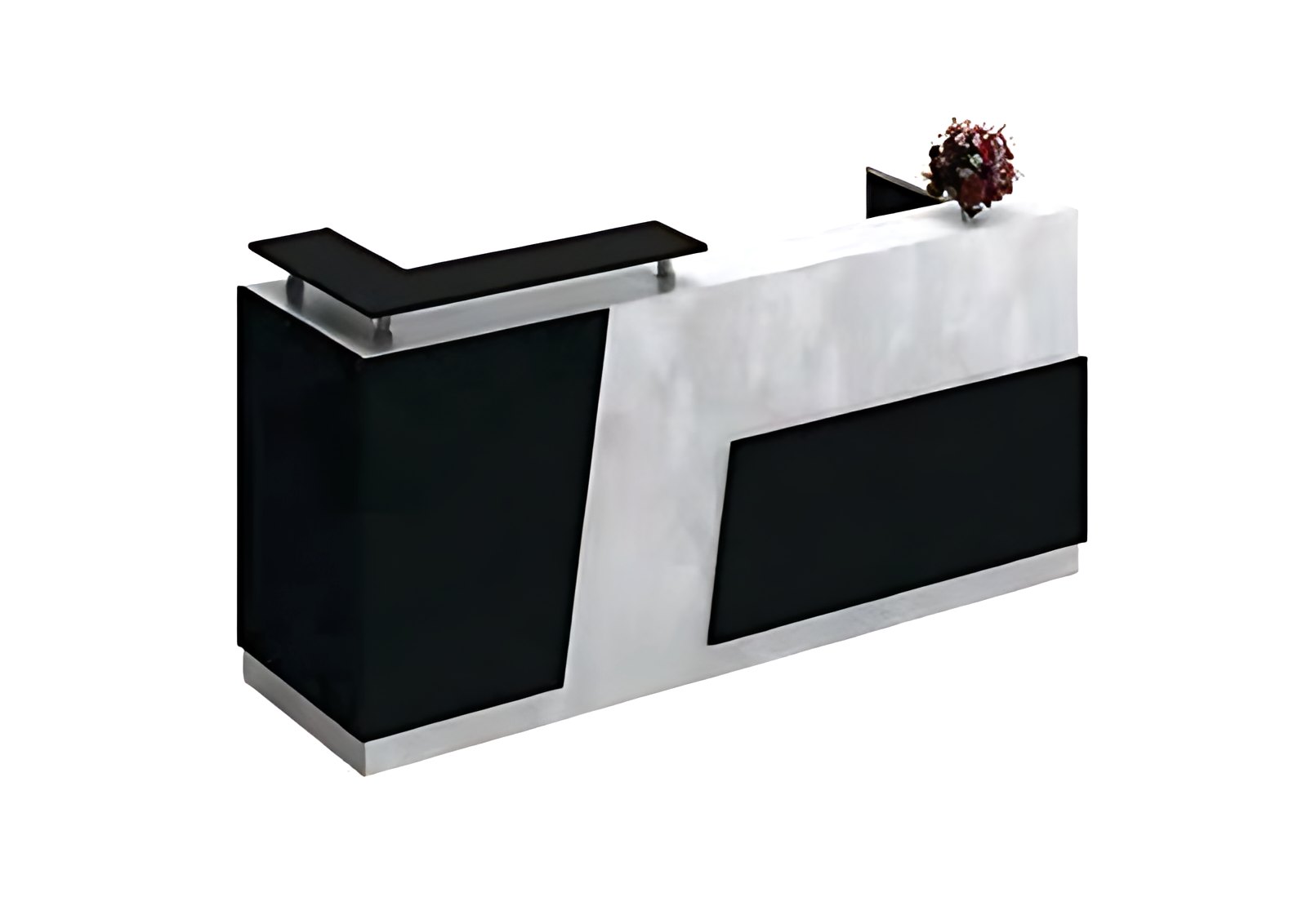Black and Concrete Reception Desk MK-RC-215 by ModularKart