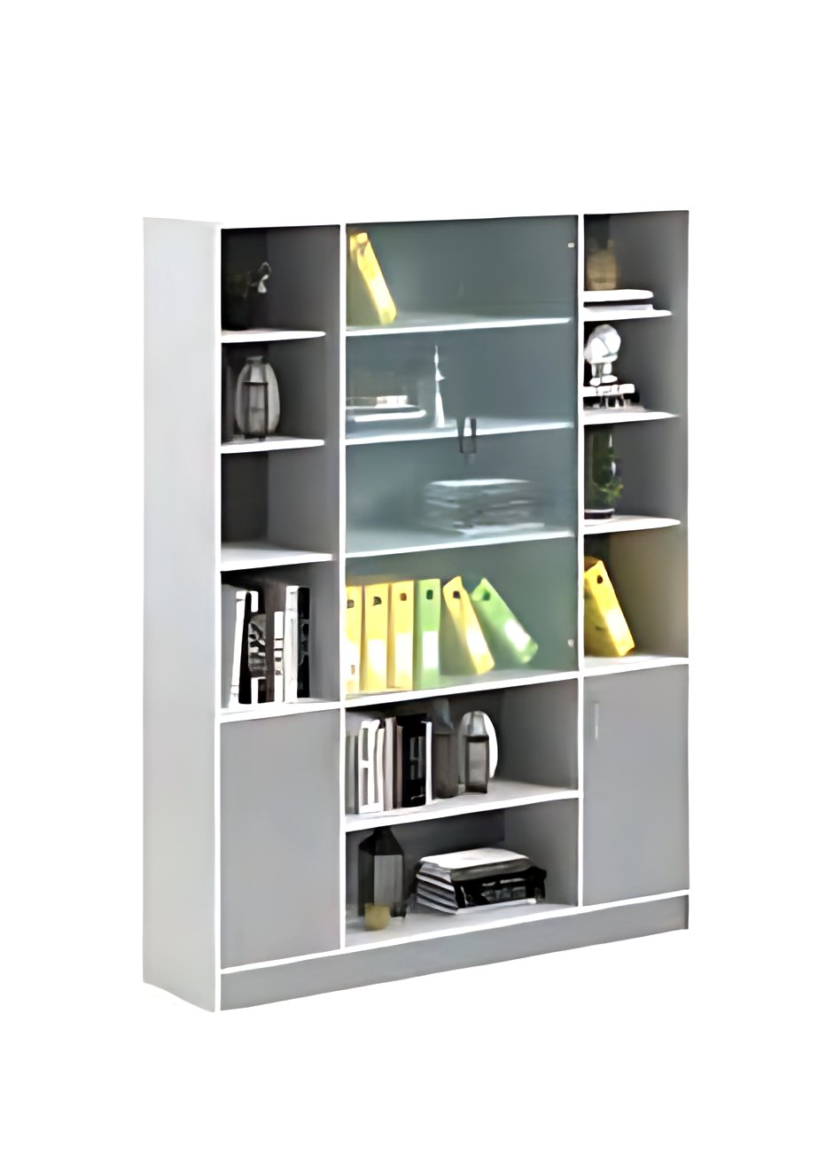 Glass and Open Shelf Filing Cabinet MK-ST-110 by ModularKart