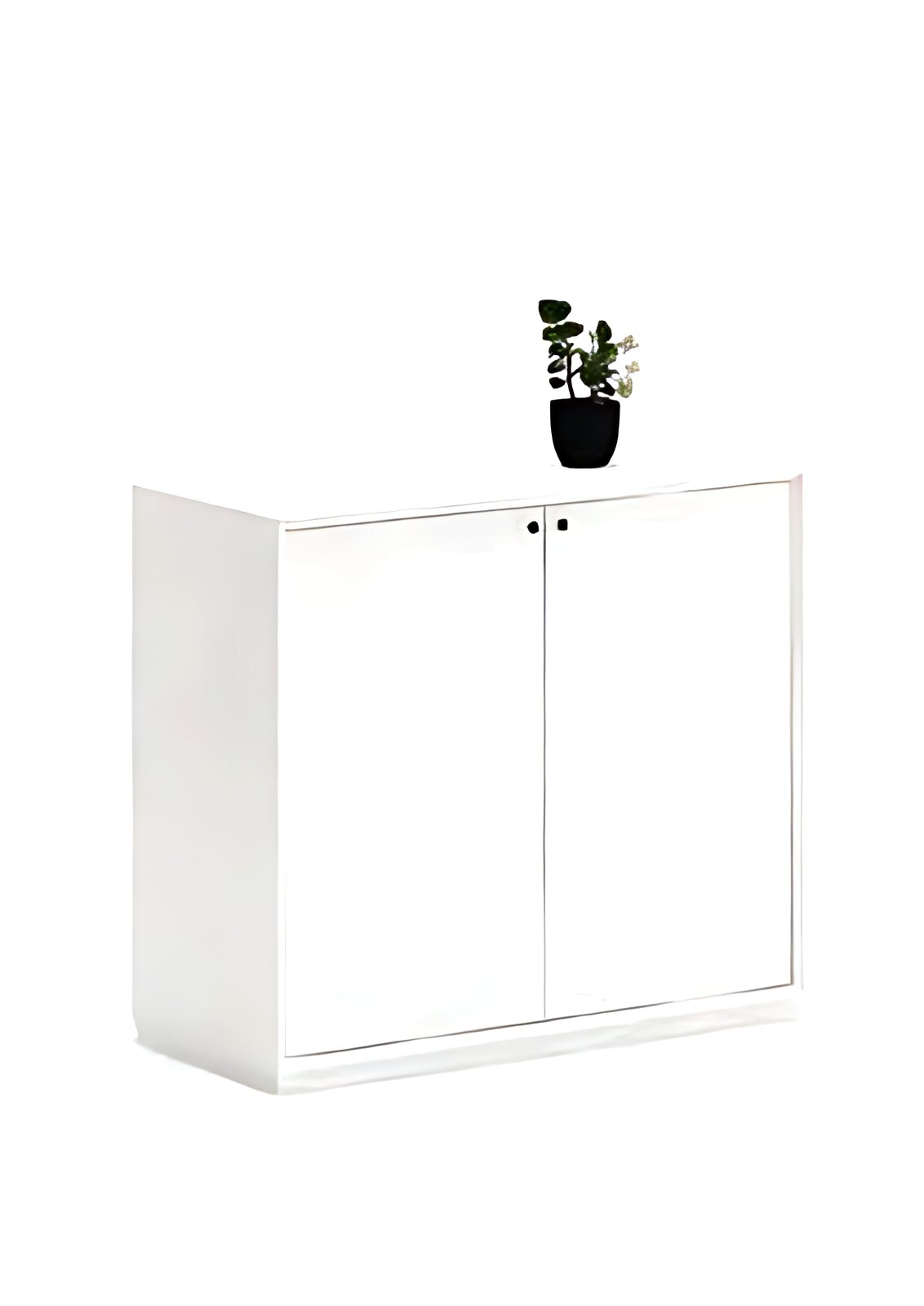 Low Two-Door White Cabinet MK-ST-124 by ModularKart