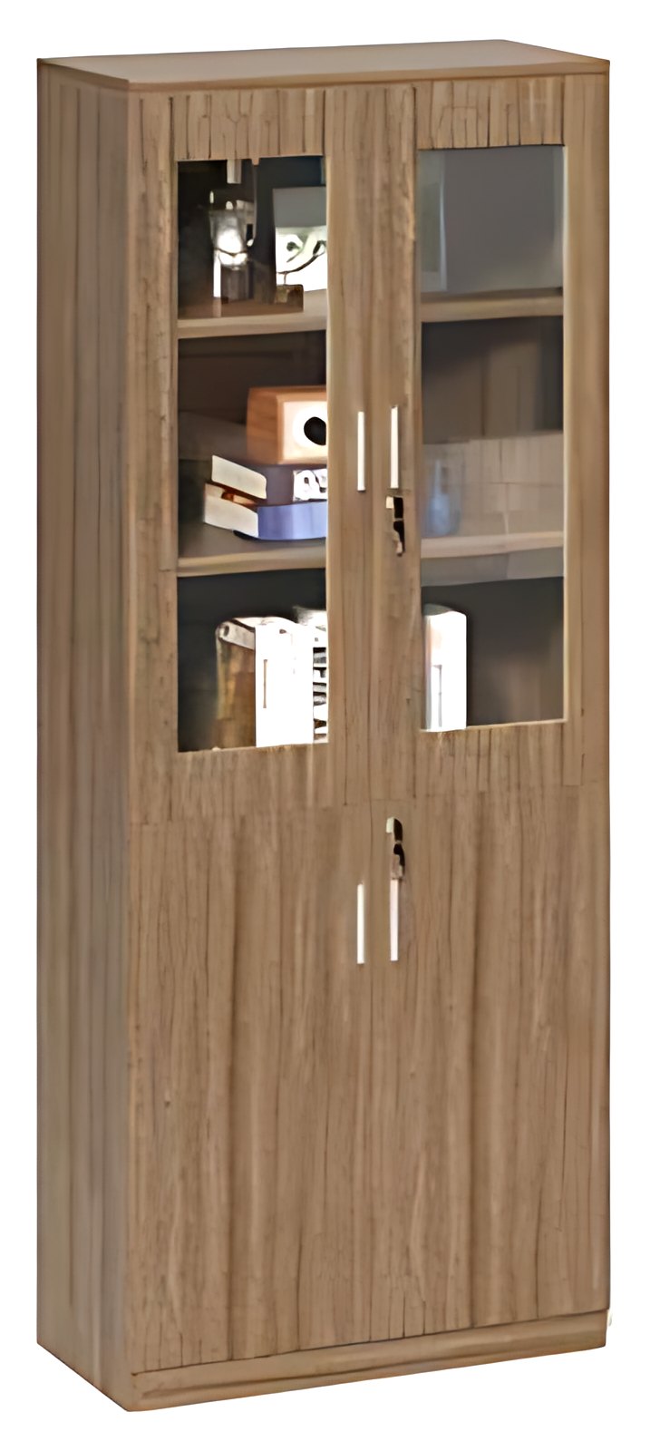 Glass and Wood Tall Cabinet MK-ST-208 by ModularKart