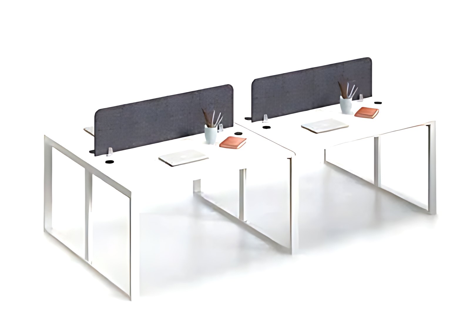 Eight-Seater Face-to-Face Workstation, White Leg MK-WS-112 by ModularKart
